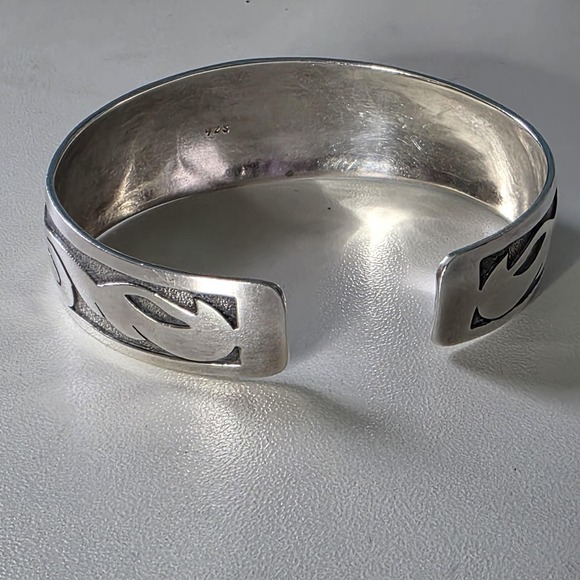 Vintage Sterling Silver Cuff Bracelet Solid 925 Ornate 23 Grams Statement - Picture 3 of 7